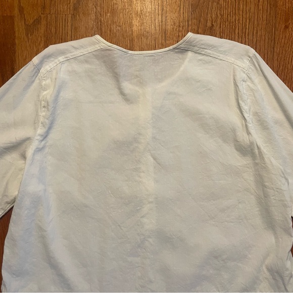 Eileen Fisher white linen blend long sleeve blouse top size L - Picture 9 of 14